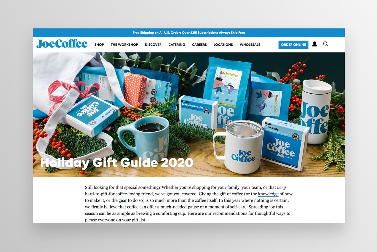 holiday gift guide from Joe Coffee Company