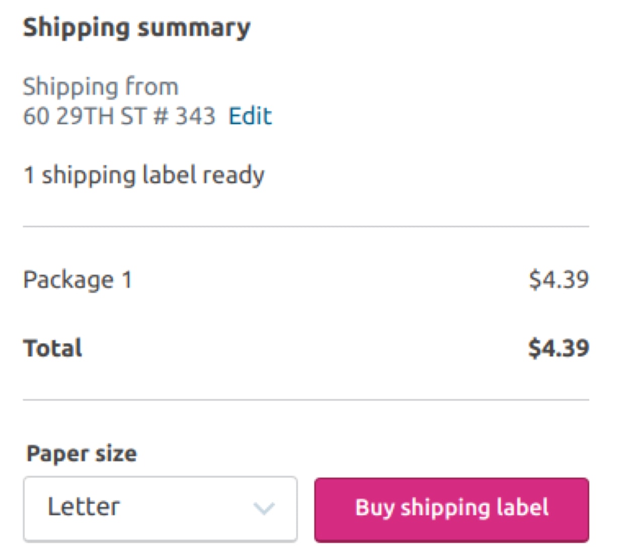 buy shipping level option