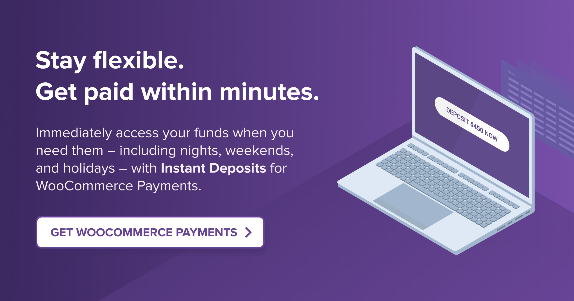 Get Instant Deposits with WooCommerce Payments