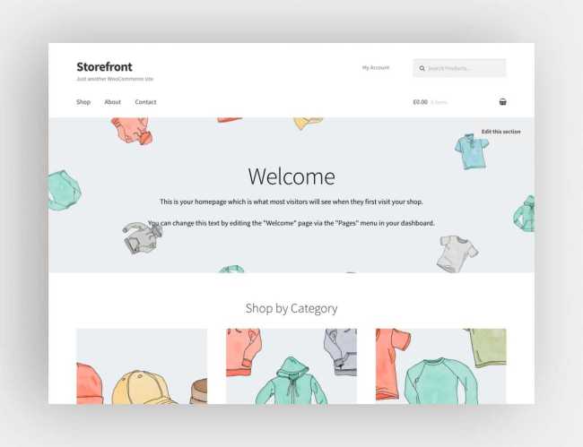 The Storefront theme from WooCommerce